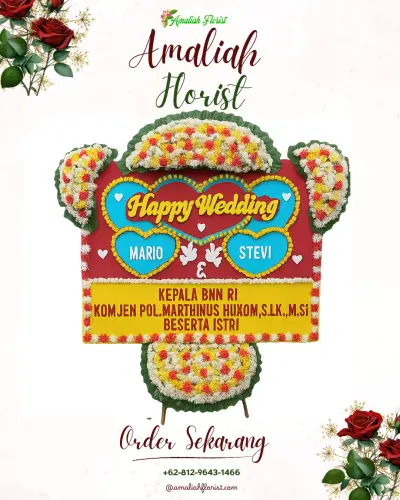 Karangan Papan Bunga Pernikahan di Culamega